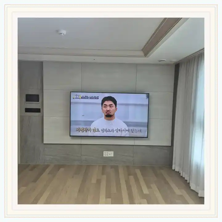 힐스테이트부평 무타공 벽걸이TV 설치 상담용 브라켓 참고 사진
